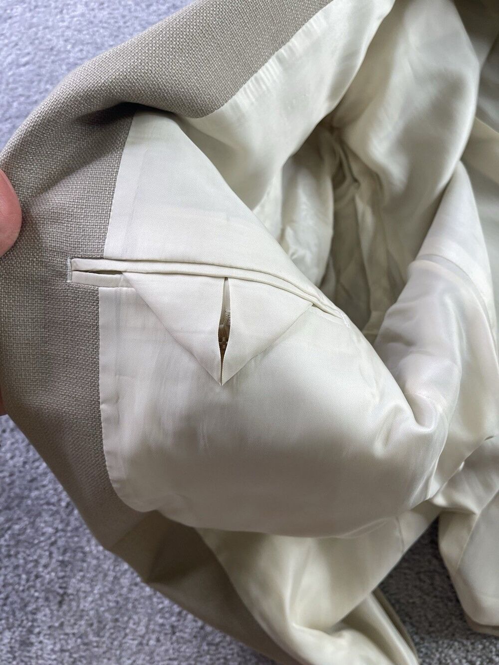 Lauren Ralph Lauren Mens 38R Tan Sport Coat Blazer 2 Button Center Vent Beige - Picture 5 of 11